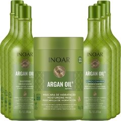Kit Shampoo e Condicionador 6x1L + Máscara 1kg Argan Oil System Inoar