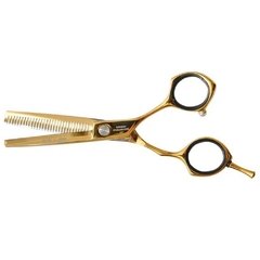 Tesoura Profissional Desfiadeira 5.5 Polegadas Dourada