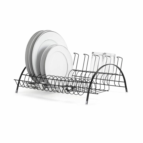 Escorredor de Louças Preto Com Porta Talheres E Copos