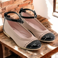 Mod. Sienna - Nude y Negro Picado - 24 al 41 - comprar online