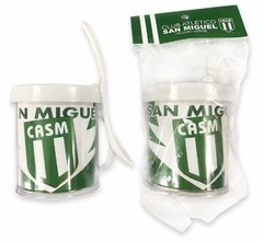 Taza de Plástico Con Cucharita Con Soporte San Miguel