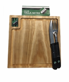 Tabla de Asado Con Cubiertos Villa Mitre