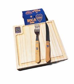 Tabla de Asado Con Cubiertos Boca Juniors
