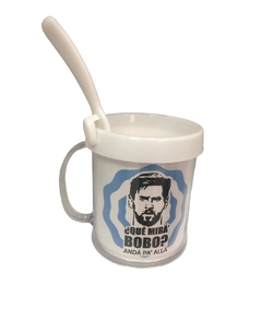 Taza De Plástico C/ Cucharita Messi Que Miras Bobo ?