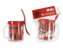 Taza de Plastico Con Cucharita Con Soporte Independiente