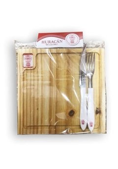 Tabla de Asado Con Cubiertos Huracán