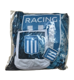 Set Bebé Almohadon 25x25 + Babero + Porta Chupete Racing Club