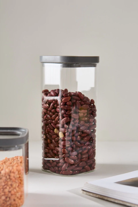 Frasco de Vidrio Cuadrado con borde de silicona 900 ml Vassa