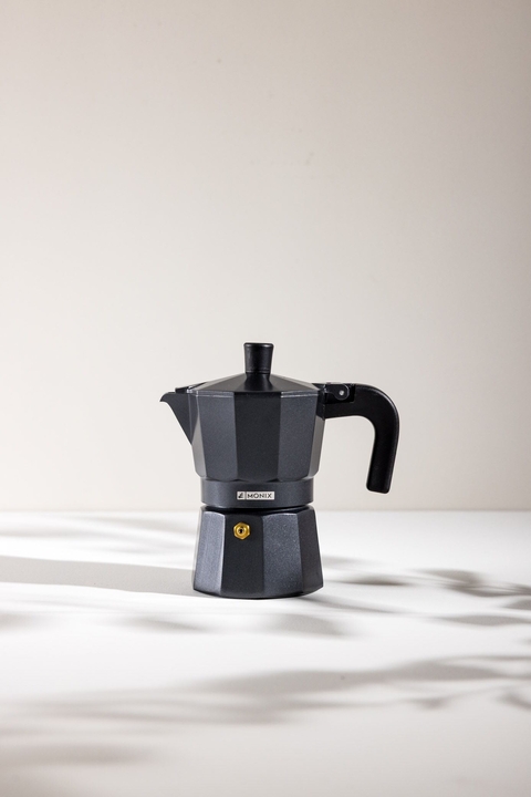Cafetera Italiana 3 pocillos vitro negra