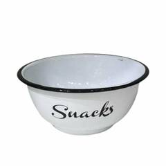 Copetinero Bowl enlozado blanco borde negro Snack 7 x 13dm