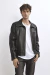 CAMPERA BOSS | CUERO DE OVEJA ITALIANO NEGRO - comprar online