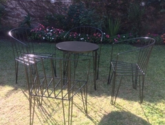 JUEGO DE JARDIN DE HIERRO MESA + 4 SILLONES en internet