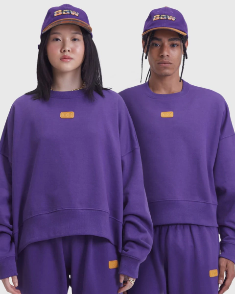 Moletom BAW Cropped Rubber Patch Roxo
