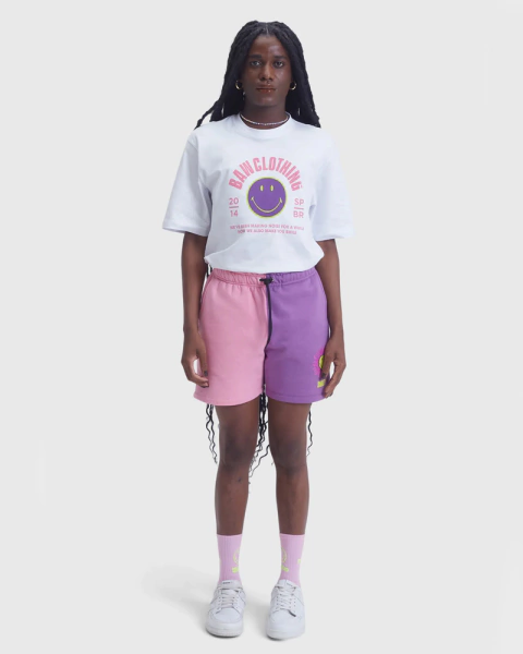 Shorts BAW X Smiley Sun Mass Rosa/Roxo