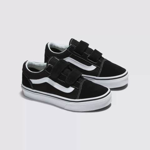 Tênis Vans Old Skool V Juvenil Black White