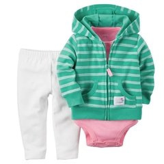 pack 3 piezas campera verde bodie mangas cortas talle 6 meses
