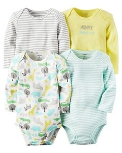 Pack 4 bodies mangas largas talle 9 meses