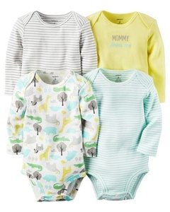 Pack 4 bodies mangas largas talle 3 meses