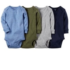 Pack de 4 bodies lisos talle 6 meses