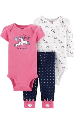 Pack 3 piezas unicornio talle 12 meses 