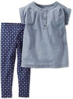 Conjunto calza estampada camisola jean talle 6 meses