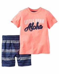 Conjunto de dos piezas con short de verano Aloha talle 3 meses
