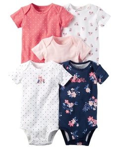 Pack de 5 bodies mangas cortas talle 18 meses