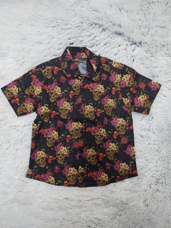 Camisa Manga Curta Infantil Skull Flowers - CAI06