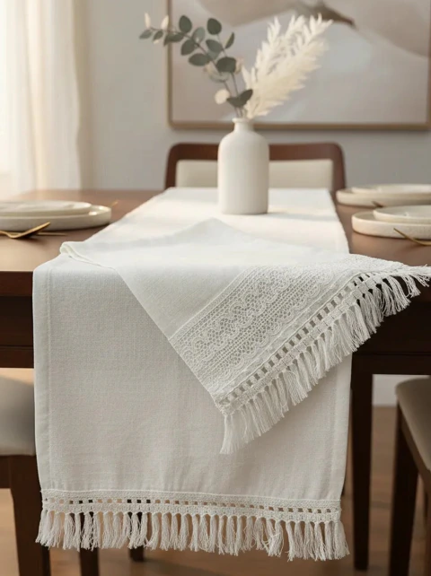 MESA-1034- CAMINO 265 X 50 - GASA TUSOR BLANCA