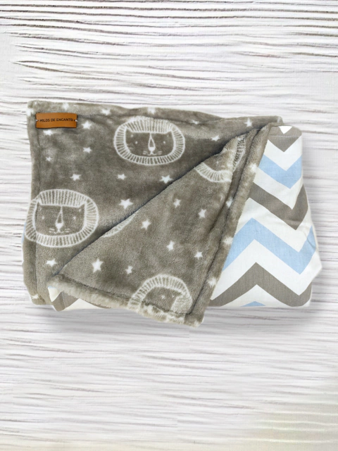 MANTA RECIBIDORA POLAR Y GABARDINA 135 X 90 - HILOS DE ENCANTO