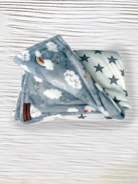 MANTA RECIBIDORA POLAR Y GABARDINA 135 X 90