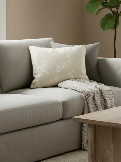 ALMOH-1648- ALMOHADON EN TUSOR 45 X 60 ESTAMPADO TECNICA PUFF