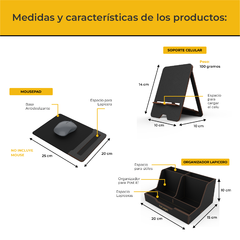 Kit Base eleva monitor, soporte para notebook, organizador, porta celu y mousepad na internet