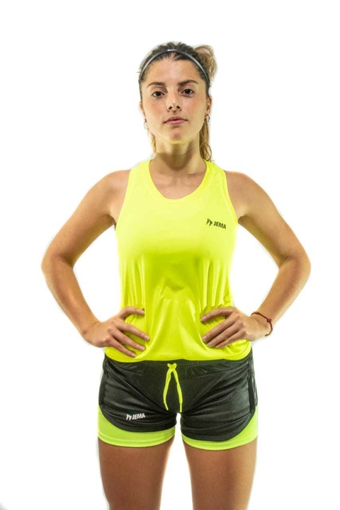 SUDADERA AMARILLO FLUOR MUJER RUNING
