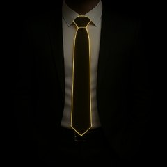 Corbata led con control con luz amarilla