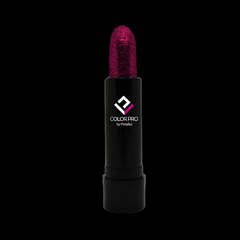 Lápiz labial con glitter color fucsia