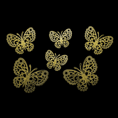 Mariposas metalizadas 3D color dorado