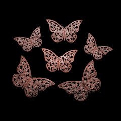 Mariposas metalizadas 3D color rosa gold