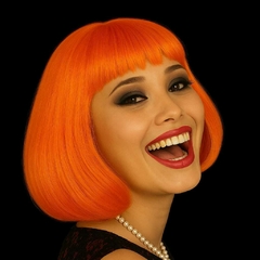 Peluca carré color naranja