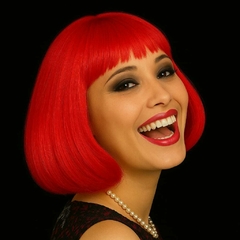 Peluca carré color rojo