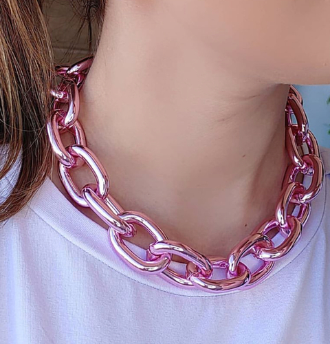 Colar corrente pink