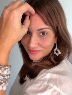 ALEGRIANA SILVER & WHITE - SET BRAZALETE + AROS