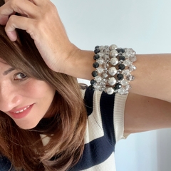 ALEGRIANA SILVER + BLACK - SET BRAZALETE + AROS en internet
