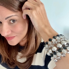 ALEGRIANA SILVER + BLACK - SET BRAZALETE + AROS