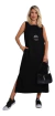 Vestido Regata Linho Alça Larga Midi - comprar online