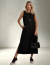 Vestido Regata Linho Alça Larga Midi