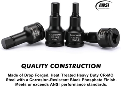 Set 5 Tubos Allen Alto Impacto 14 A 24mm Encastre 3/4 Casoman - AYR Tools