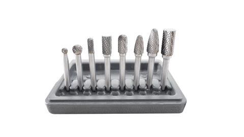 SET 8 FRESAS DE CARBURO DOBLE CORTE EJE 1/4 ASTRO PNEUMATIC