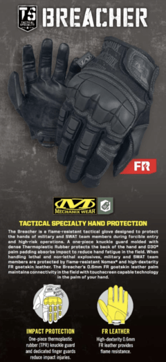 GUANTES TACTICOS / COMBATE BREACHER NEGROS MECHANIX TALLE M en internet