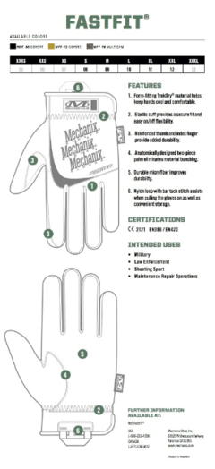 GUANTES TACTICOS FASTFIT COYOTE MECHANIX TAMAÑO L - AYR Tools